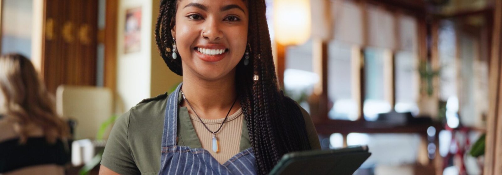 Woman,,Barista,And,Portrait,With,Tablet,At,Cafe,For,Inventory, Woman,,Barista,And,Portrait,With,Tablet,At,Cafe,For,Inventory,